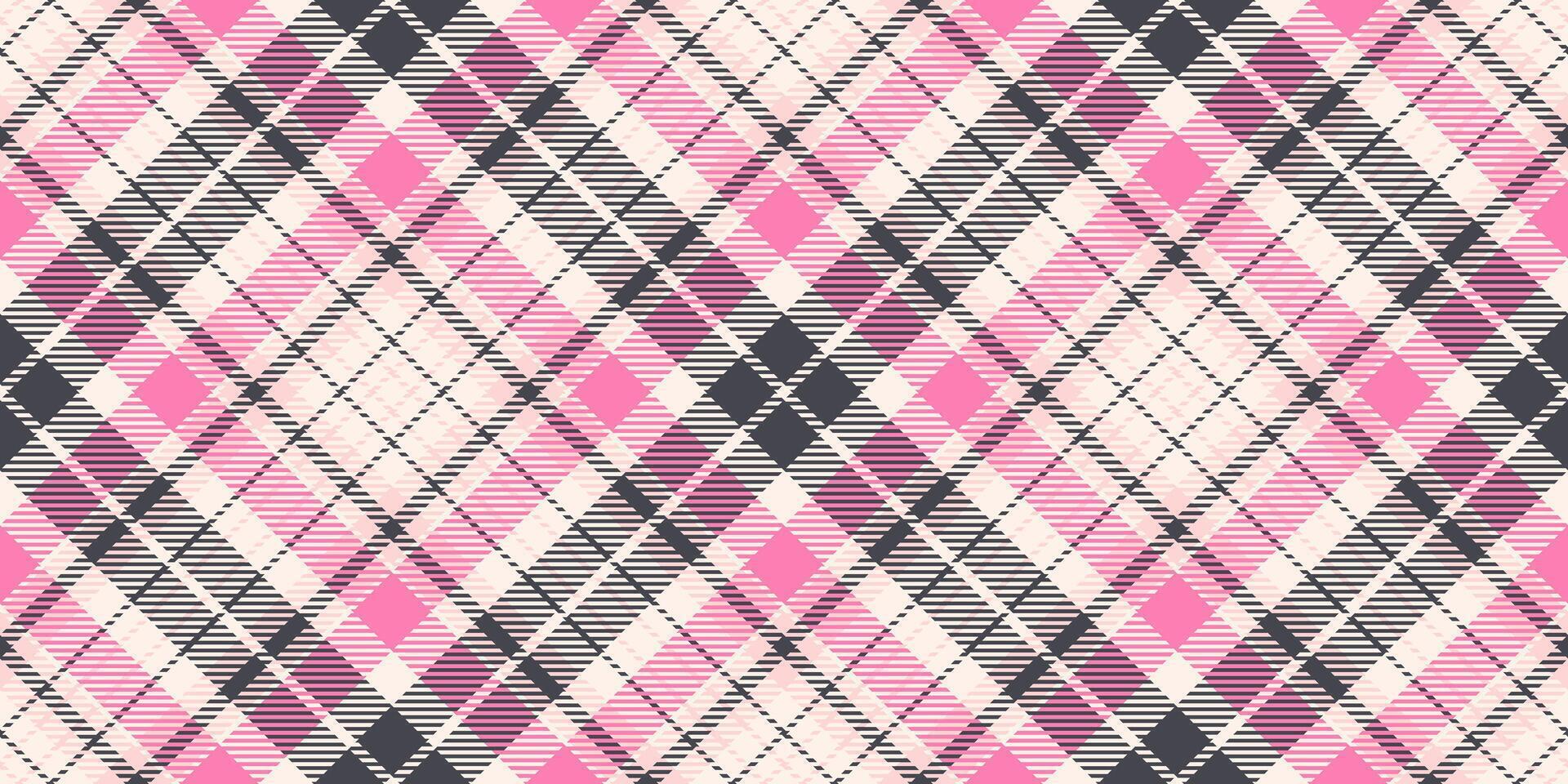 Genuine tartan seamless plaid, structure check texture. Finish textile fabric pattern background in sea shell and pastel colors. vector