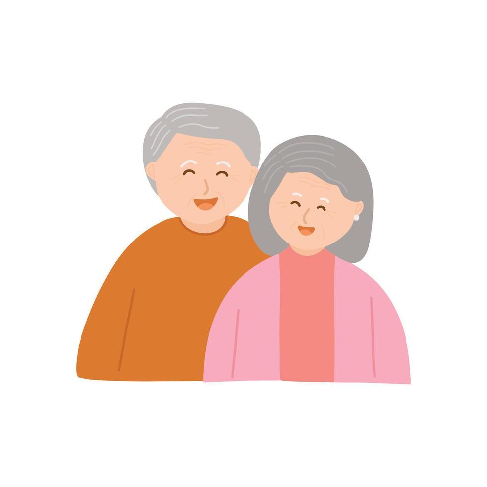 Grandparents Cartoon Style Illustration vector