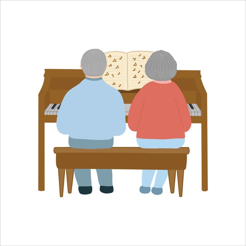 Grandparents Cartoon Style Illustration vector
