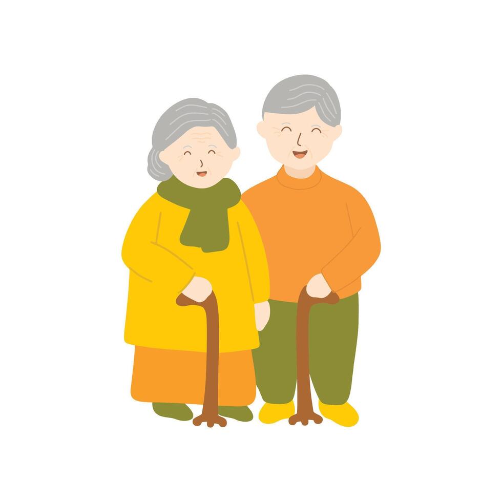 Grandparents Cartoon Style Illustration vector