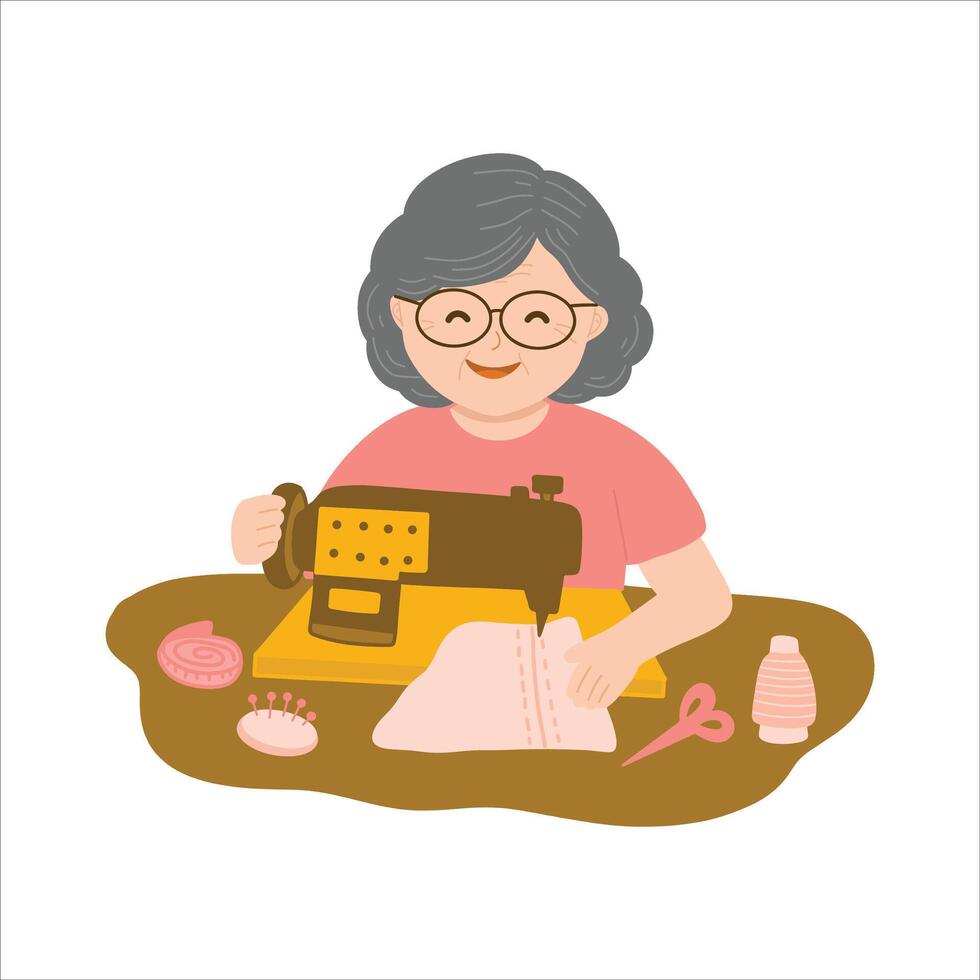 Grandparents Cartoon Style Illustration vector