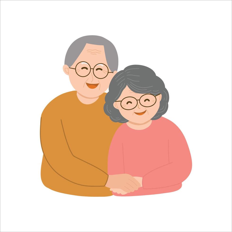 Grandparents Cartoon Style Illustration vector