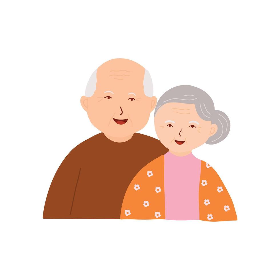 Grandparents Cartoon Style Illustration vector