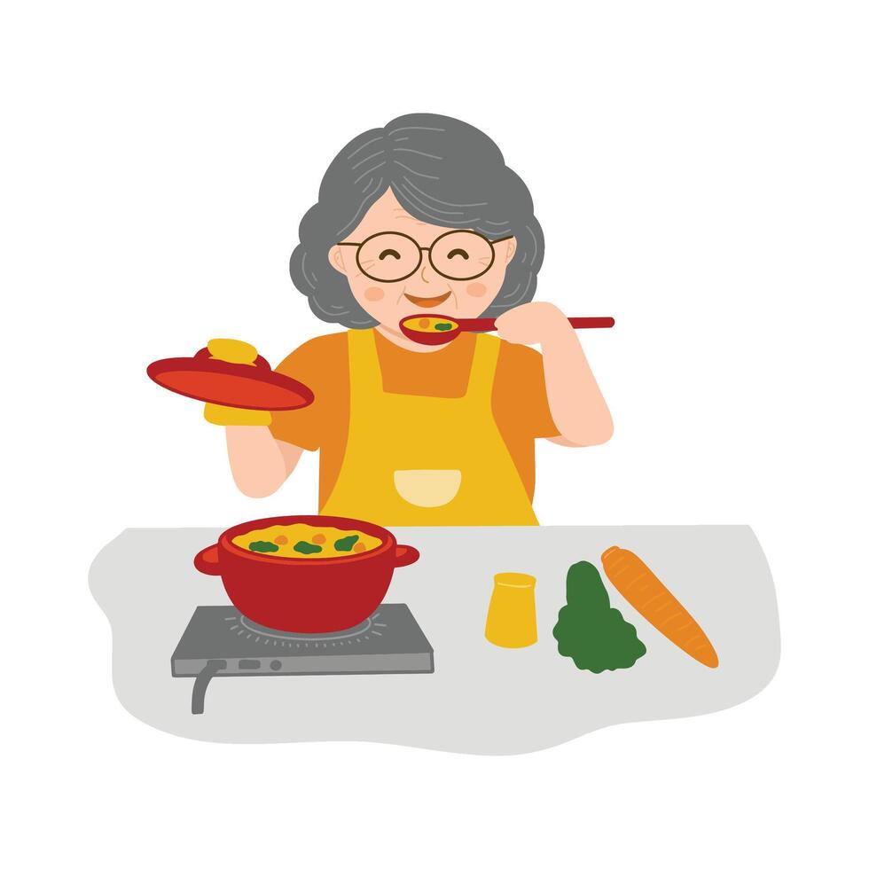 Grandparents Cartoon Style Illustration vector