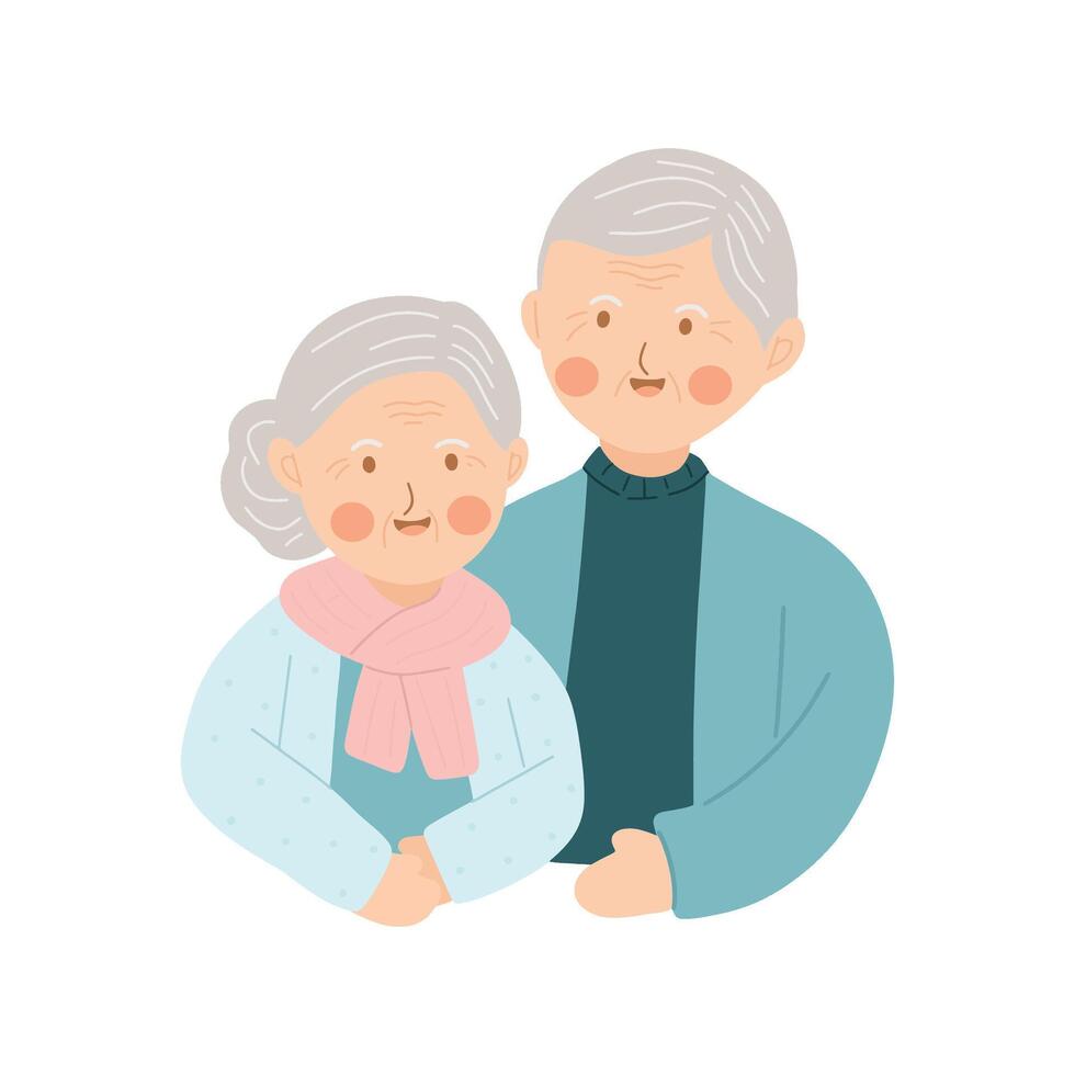 Grandparents Cartoon Style Illustration vector