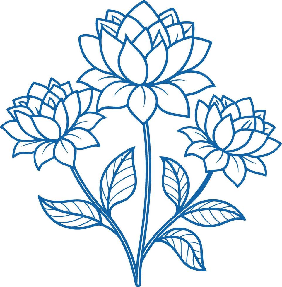 flower outline set silhouette images vector