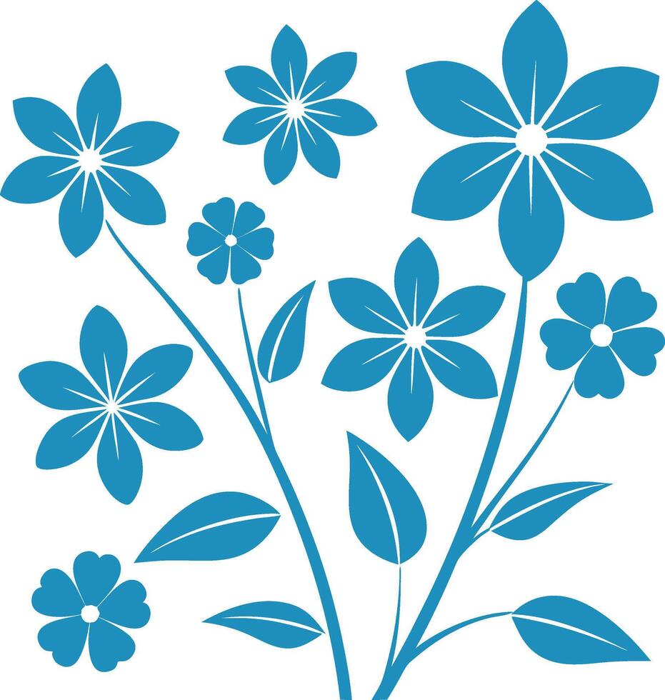 flower outline set silhouette images vector