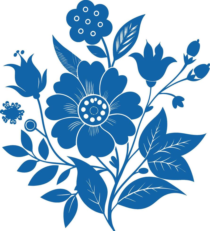 flower outline set silhouette images vector