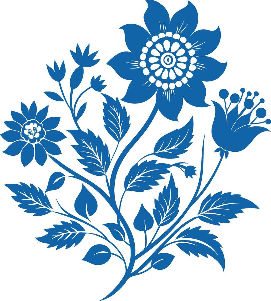 flower outline set silhouette images vector