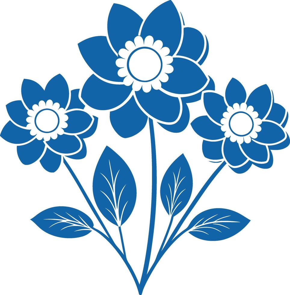 flower outline set silhouette images vector