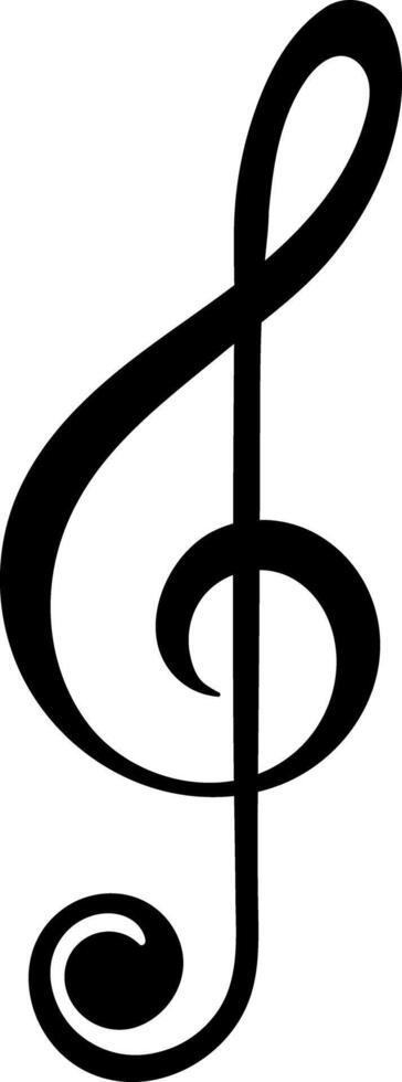musical treble clef without background vector