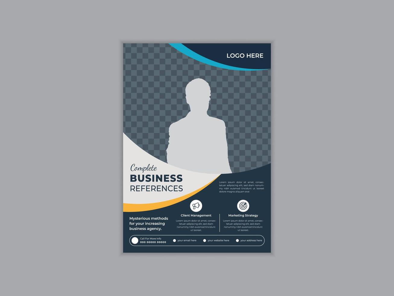 Modern and creative business cover and back page flyer design template layout for print. Corporate business marketing brochure flyer design a4 template, editable template design vector
