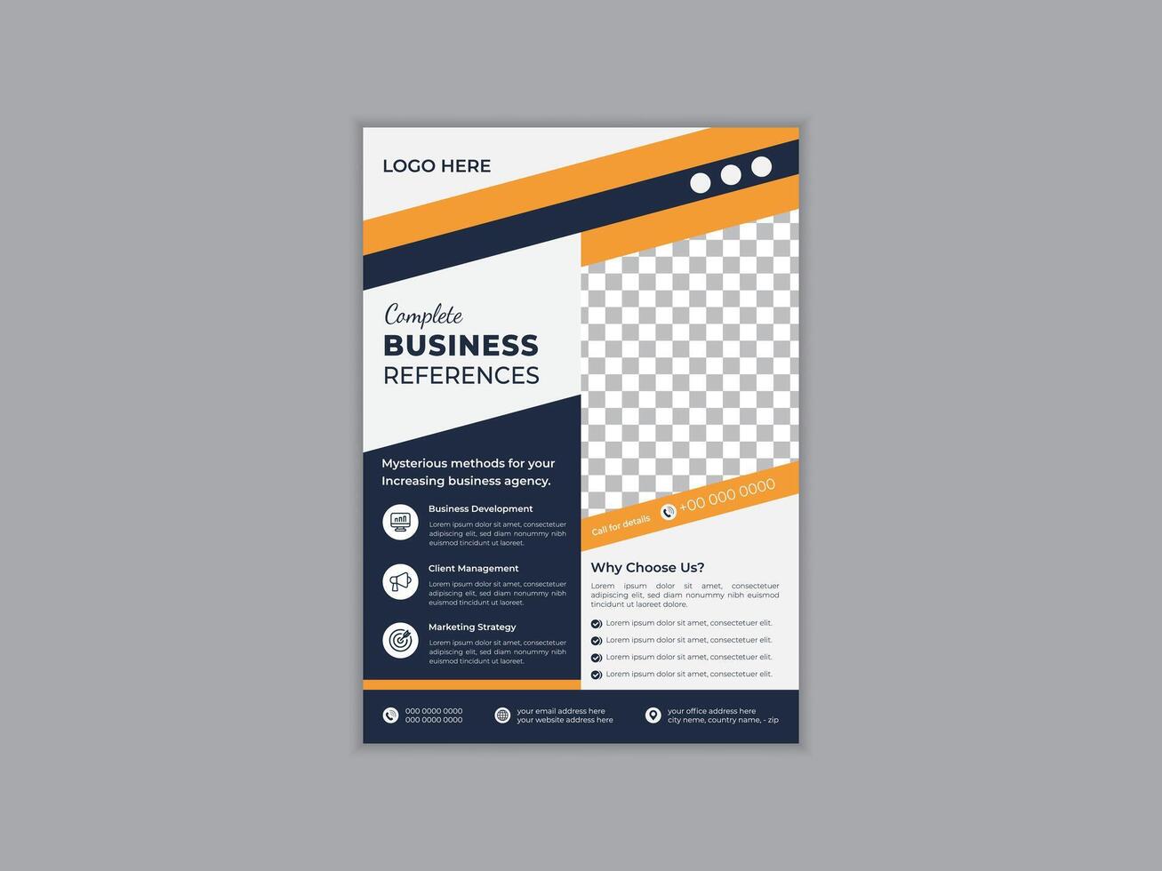 Modern and creative Corporate business cover and back page a4 flyer design template layout for print. Business marketing brochure flyer design a4 template, editable template design vector