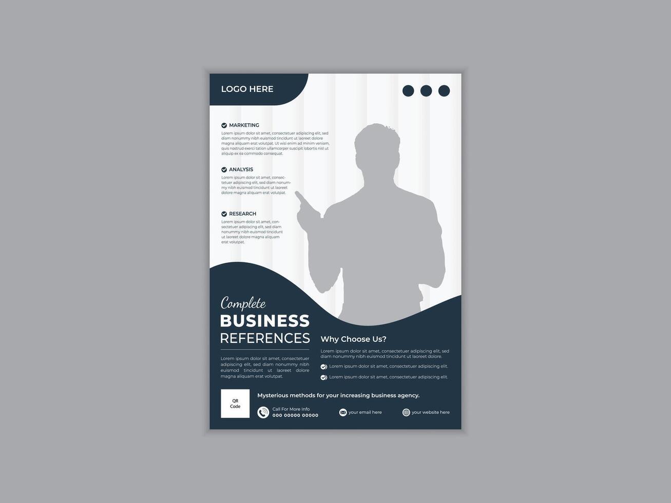 Modern and creative business cover and back page flyer design template layout for print. Corporate business marketing brochure flyer design a4 template, editable template design vector
