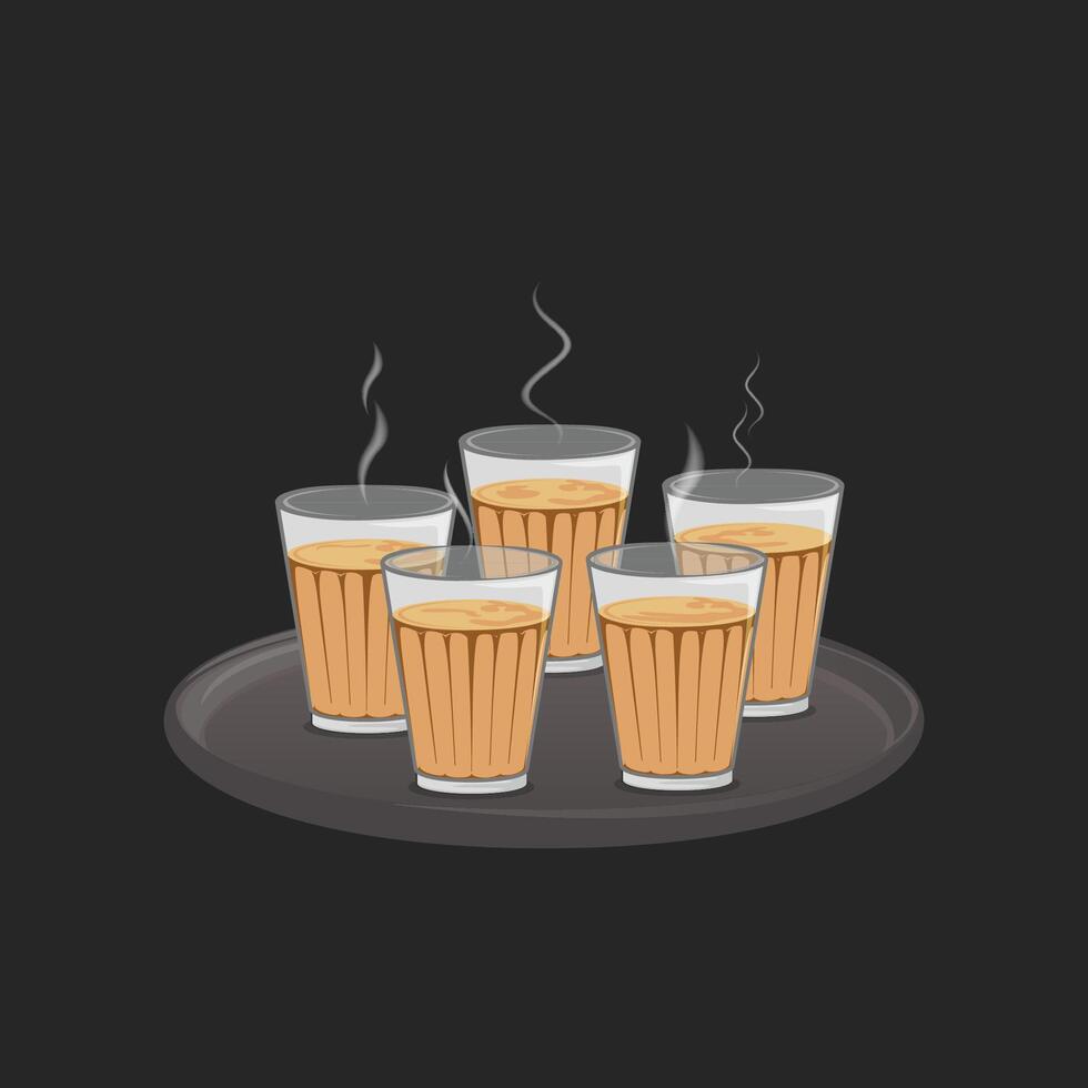 Tea or Chai cups illustration vector