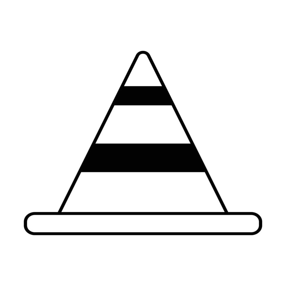 traffic cone icon on white background vector