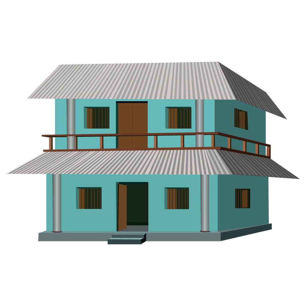 old house illustration beautiful design vector
