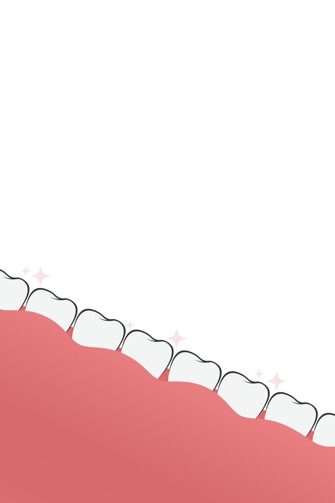 Frame of teeth banner. Tooth border medicine concept. Teeth oral dental Inspection Banner vector