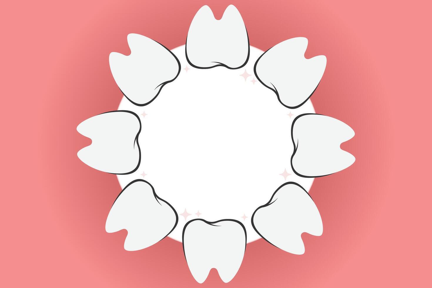 Frame of teeth banner. Tooth border medicine concept. Teeth oral dental Inspection Banner vector