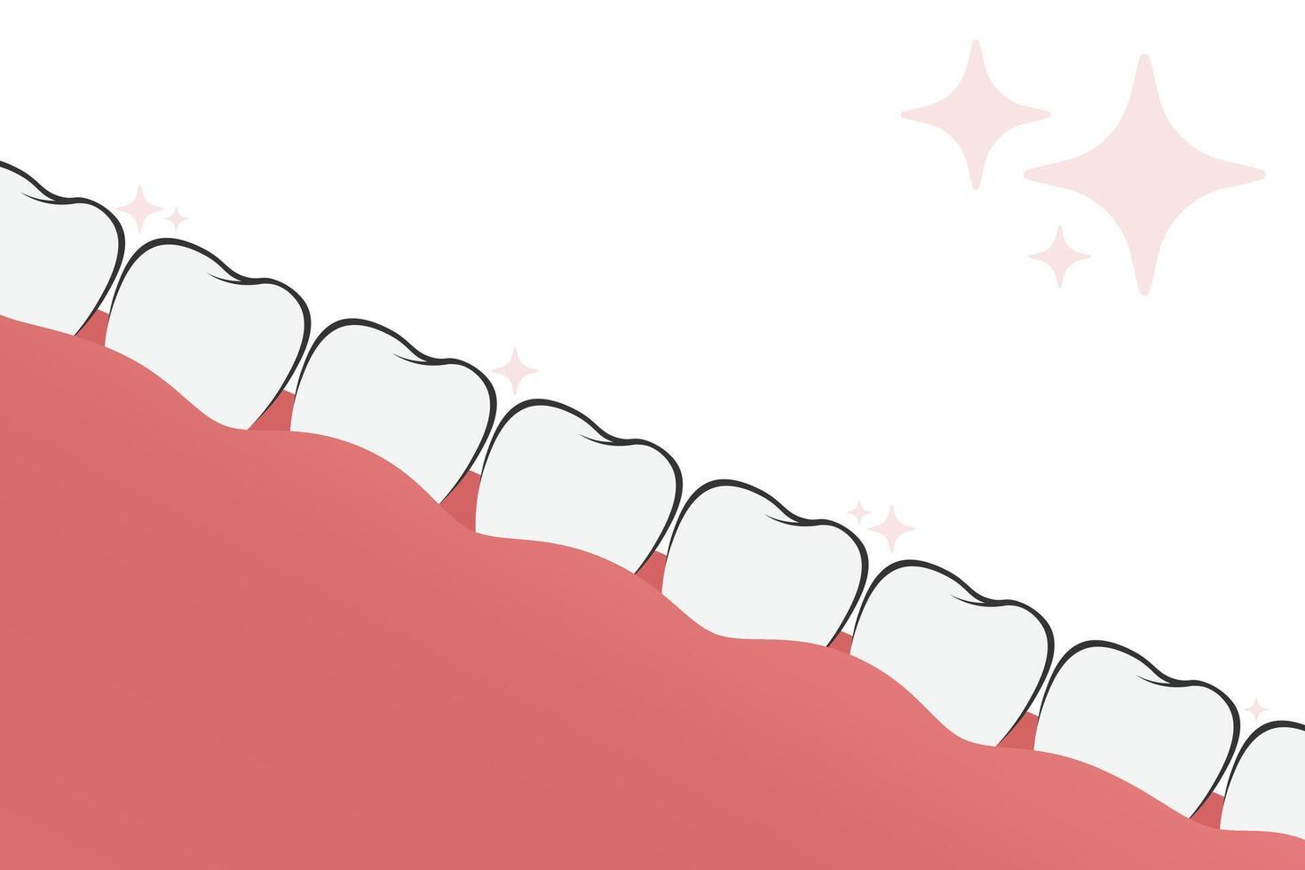 Frame of teeth banner. Tooth border medicine concept. Teeth oral dental Inspection Banner vector