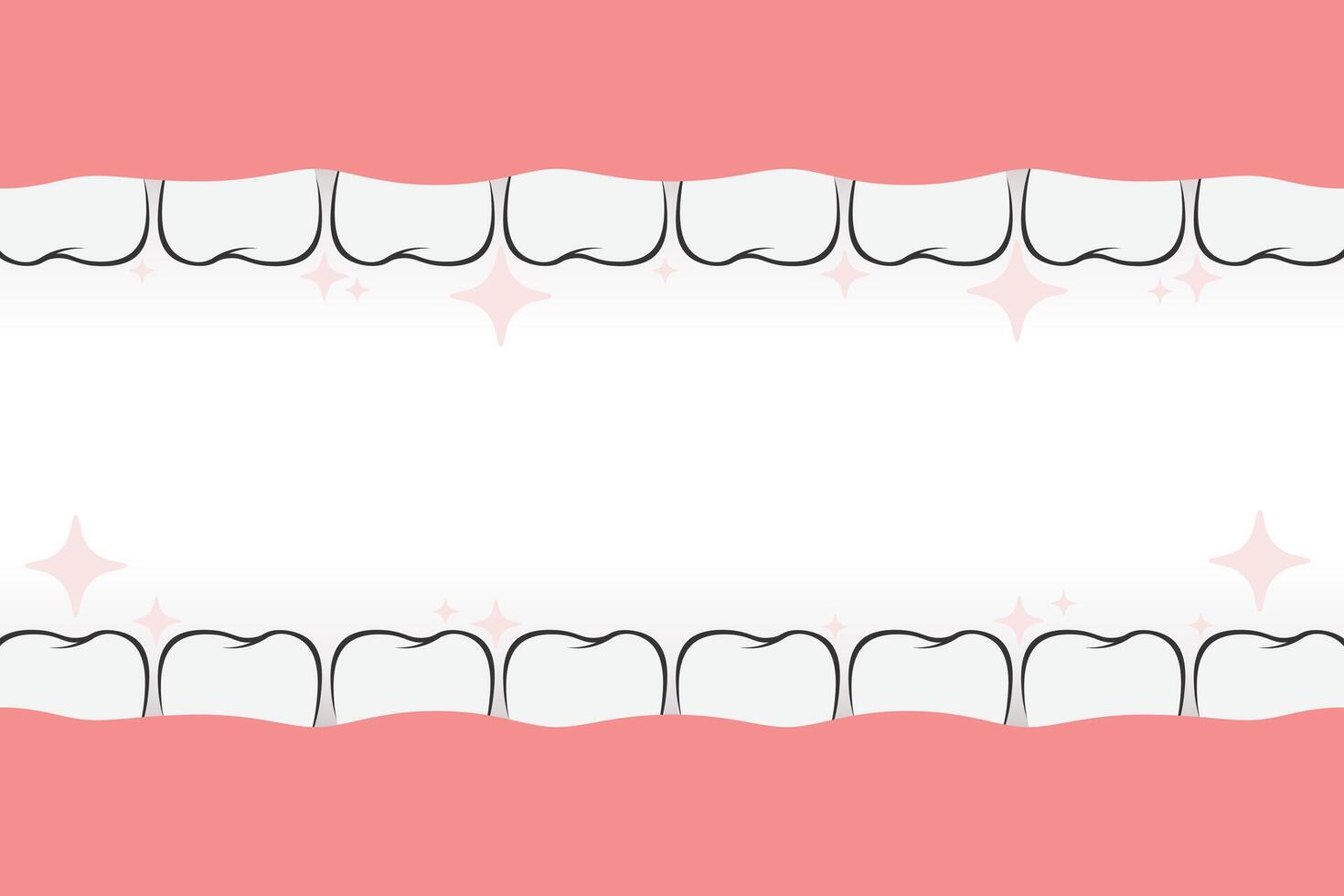 Frame of teeth banner. Tooth border medicine concept. Teeth oral dental Inspection Banner vector
