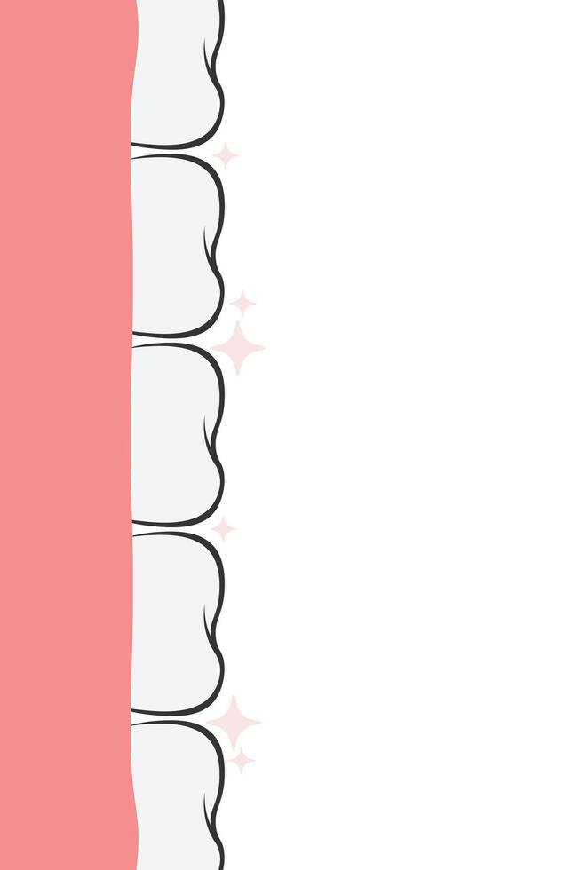 Frame of teeth banner. Tooth border medicine concept. Teeth oral dental Inspection Banner vector