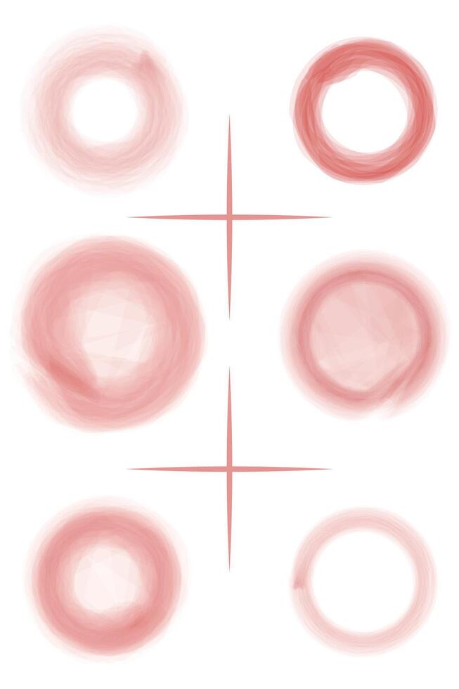 sketch red circle frame border. Simple doodle round, circular red pencil frame border shape vector