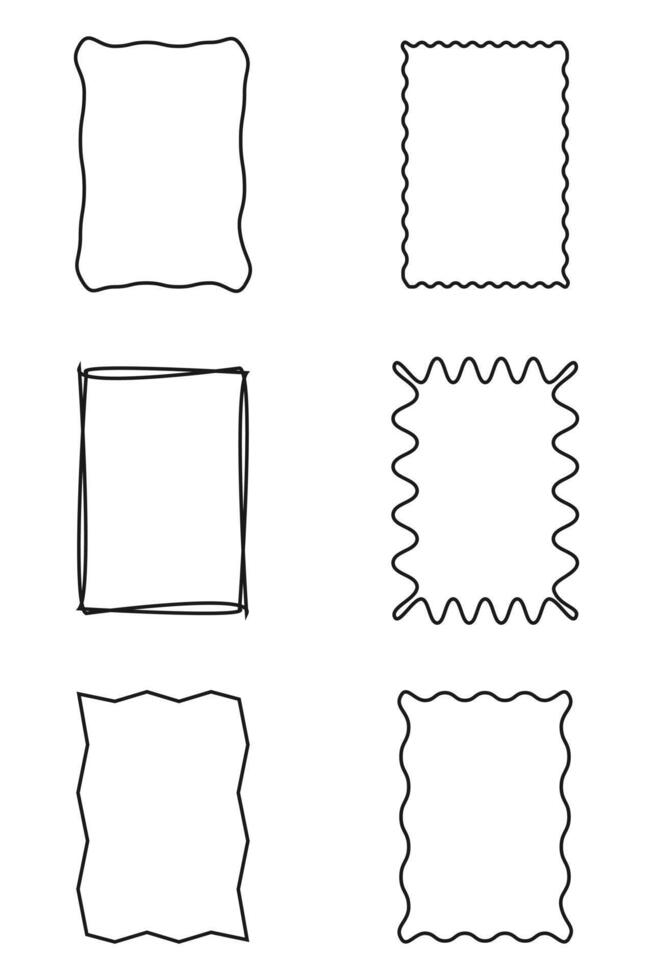 sketch frame border. Simple doodle rectangle pencil frame border shape for text quote template vector