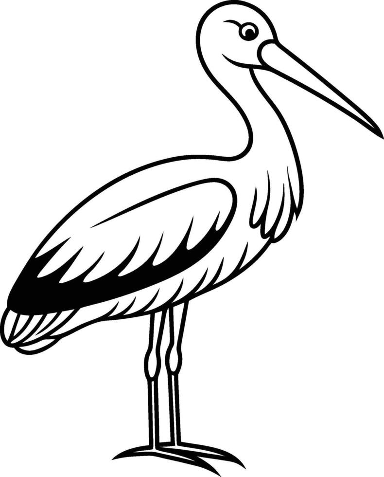 stork simple silhouette on a white background vector