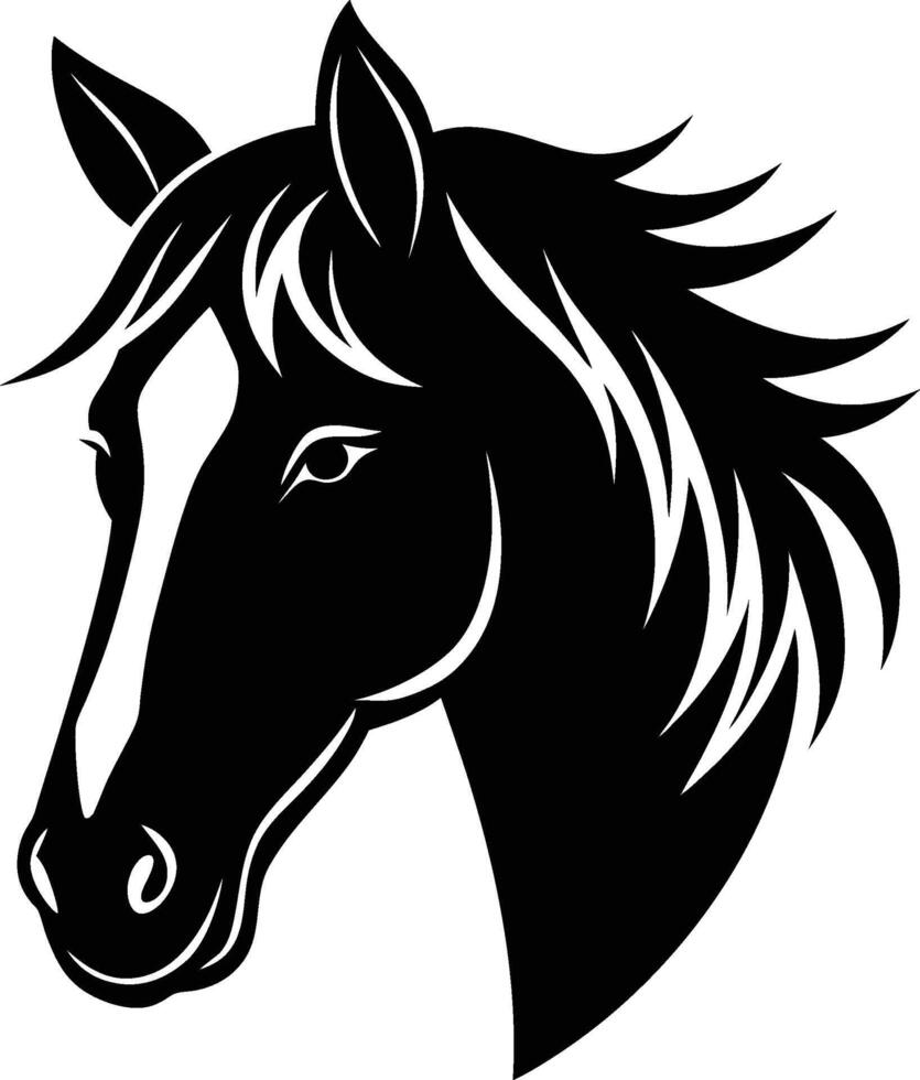horse head logo design silhouette vector