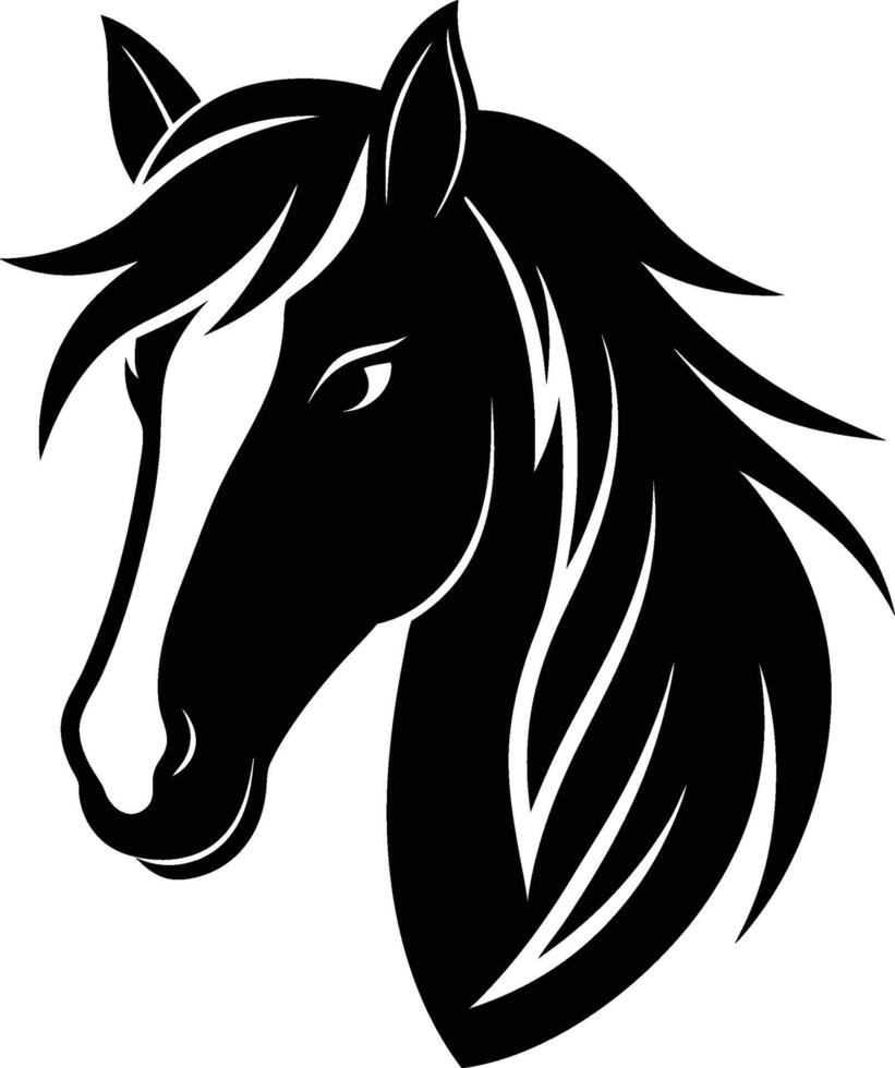 horse head logo design silhouette vector
