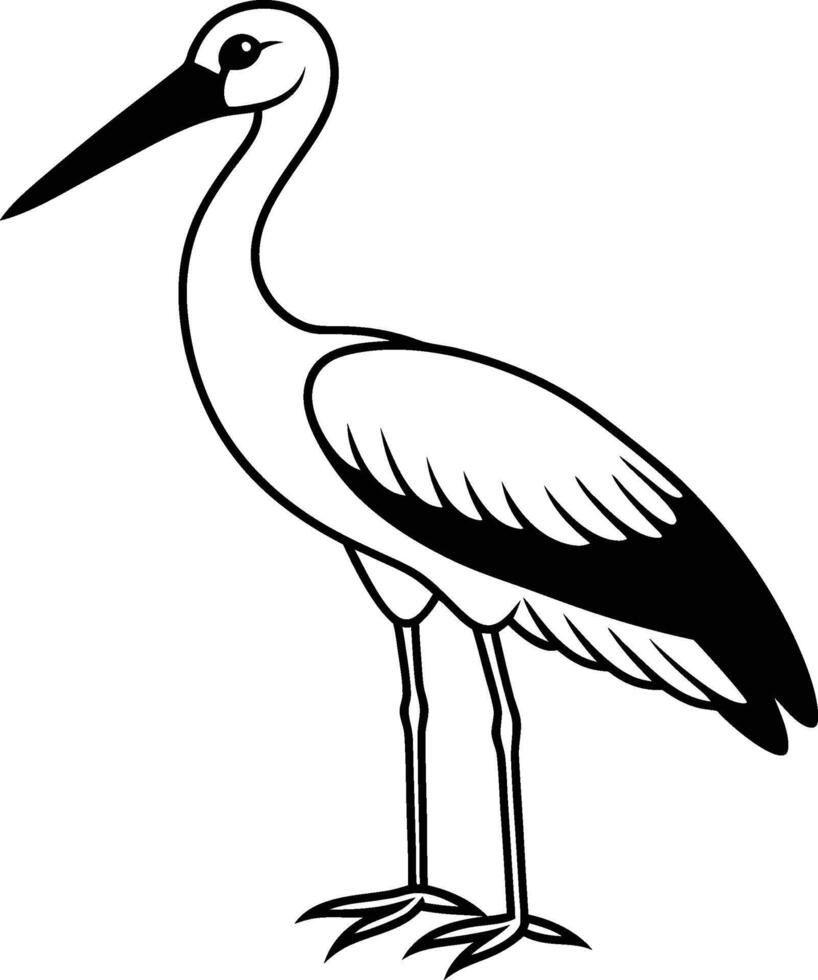stork simple silhouette on a white background vector