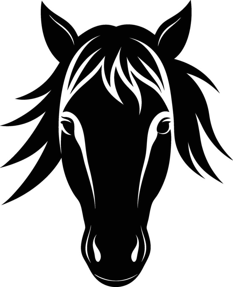 horse head logo design silhouette vector