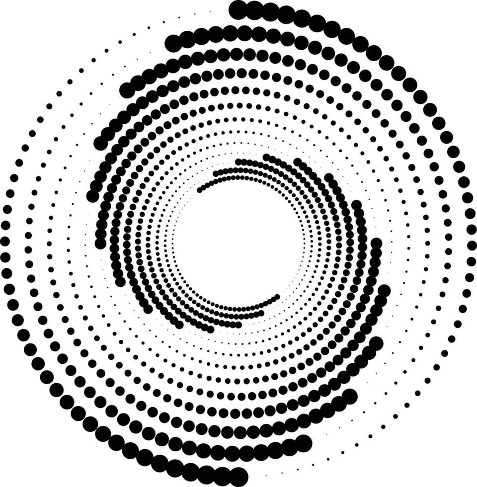 Halftone dot circle pattern isolated on white background illustration vector