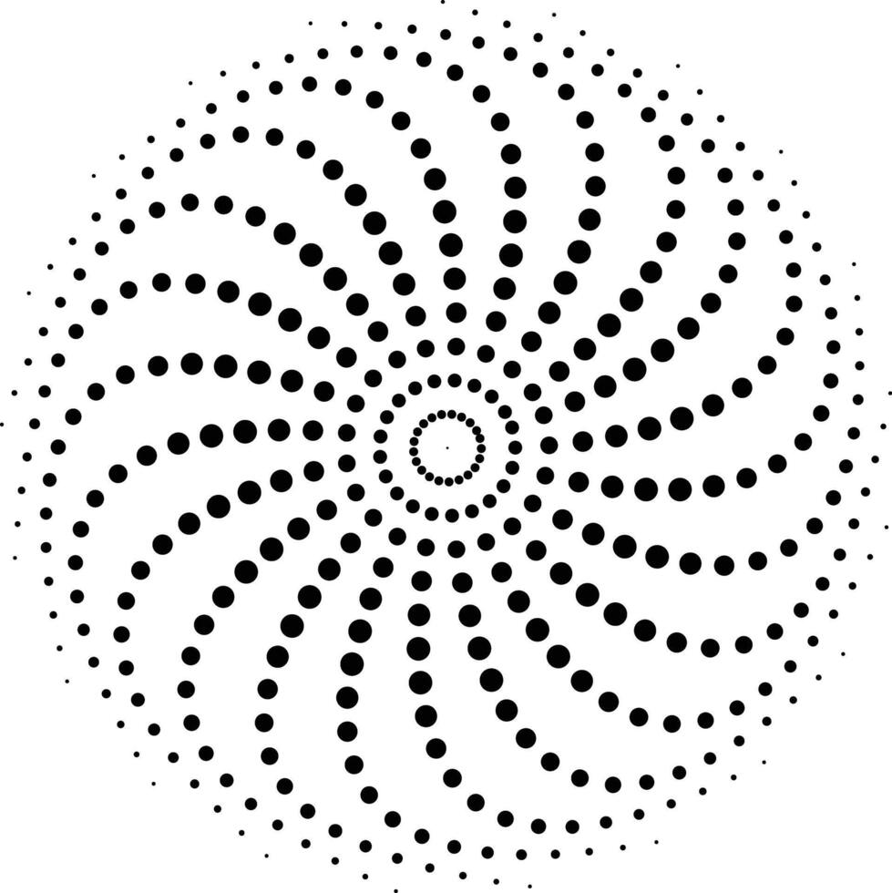 Dot spiral sun pattern isolated on white background illustration vector