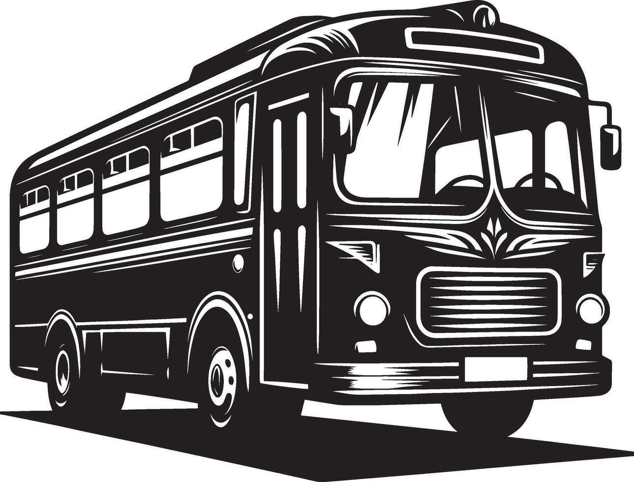 City bus silhouette flat illustration isolated on a white background vector