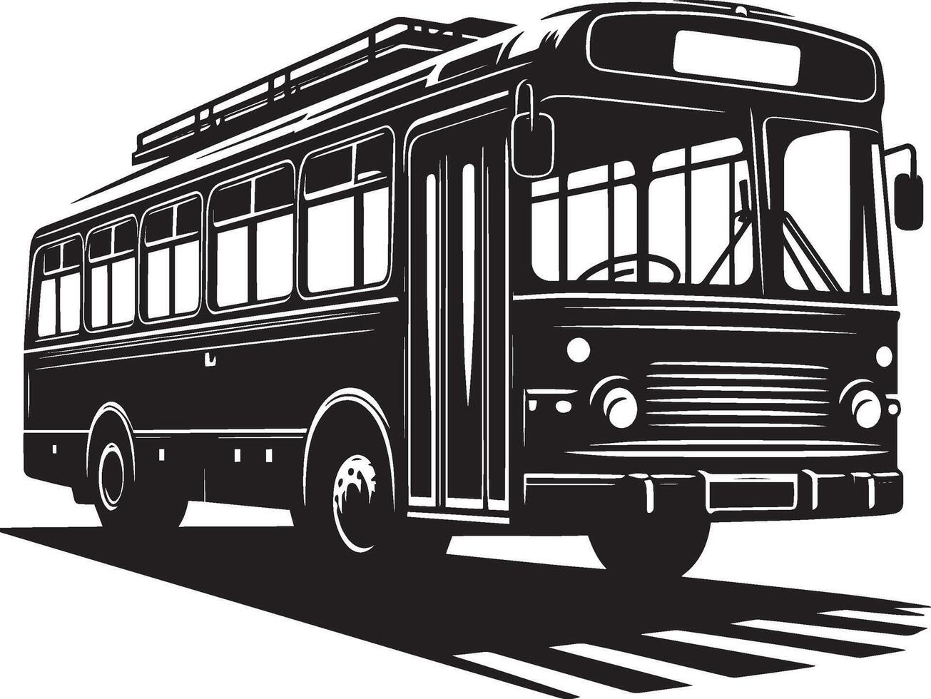 City bus silhouette flat illustration isolated on a white background vector