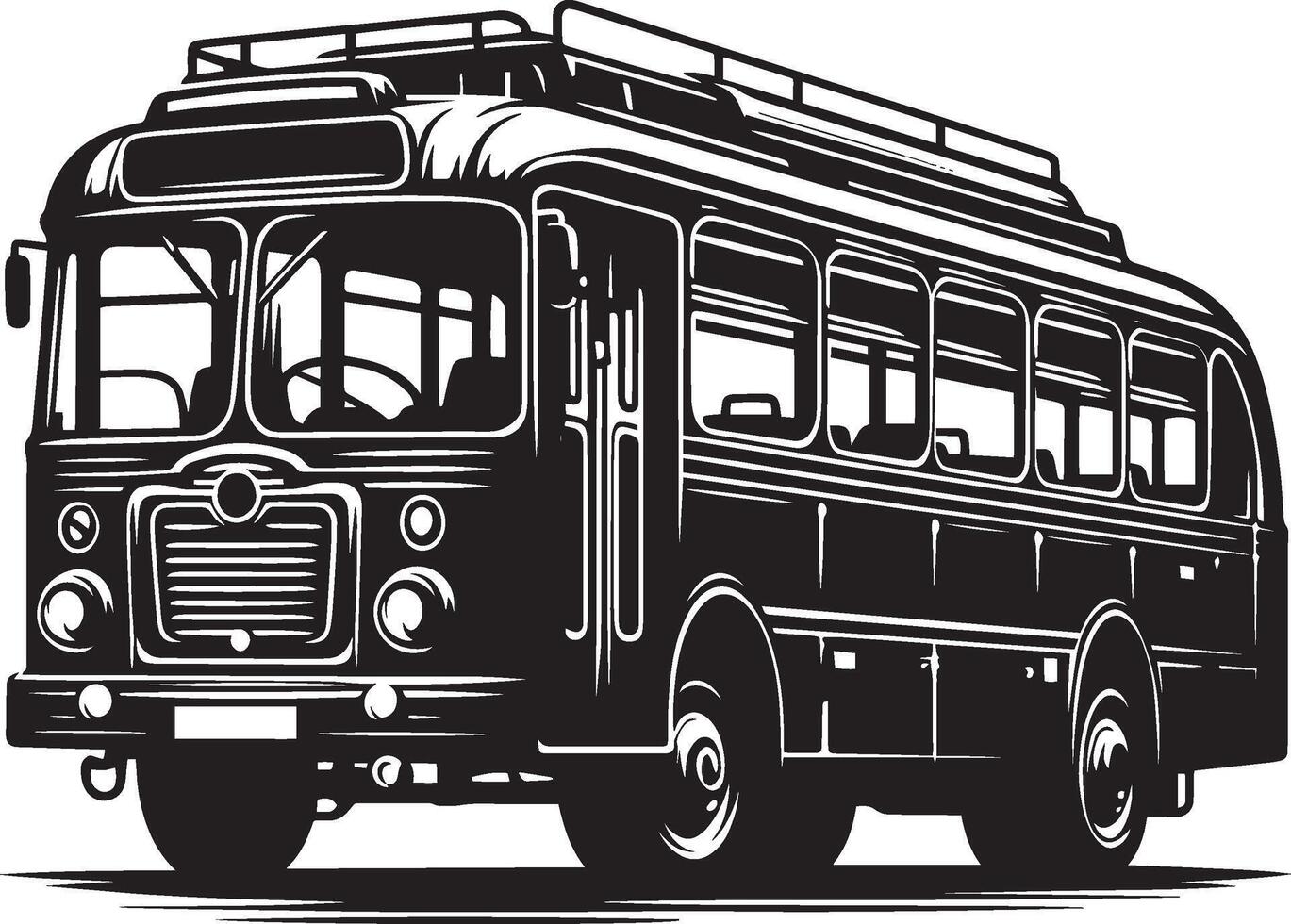 City bus silhouette flat illustration isolated on a white background vector