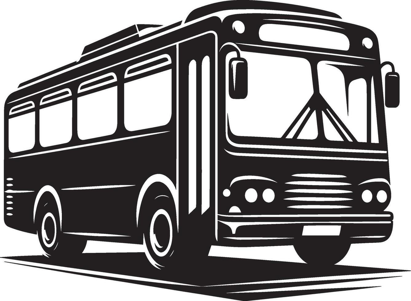 City bus silhouette flat illustration isolated on a white background vector