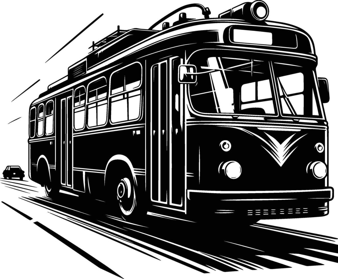 City bus silhouette flat illustration isolated on a white background vector