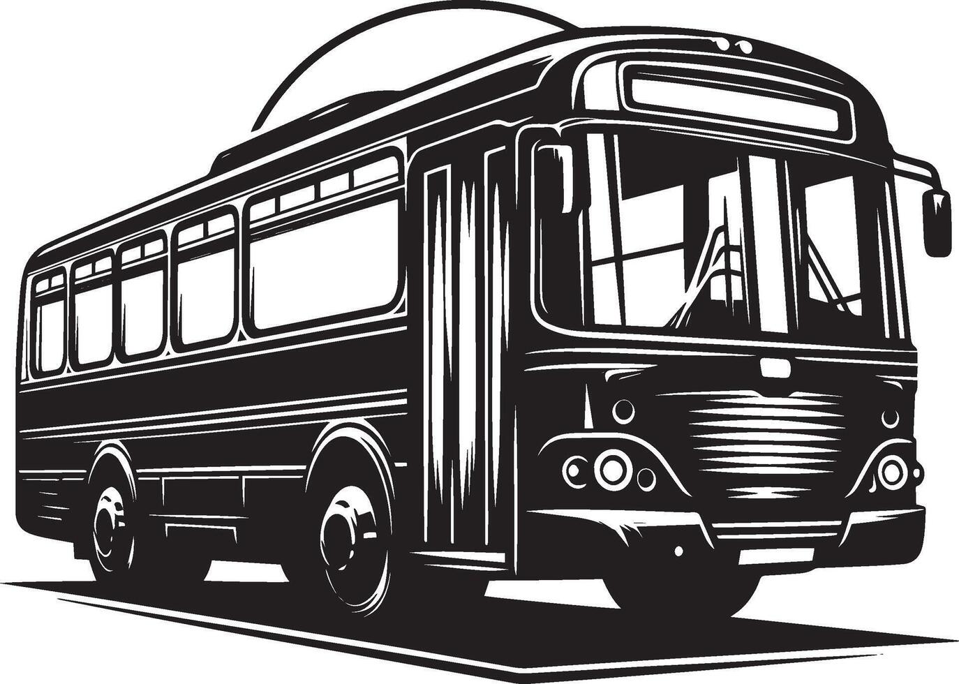 City bus silhouette flat illustration isolated on a white background vector
