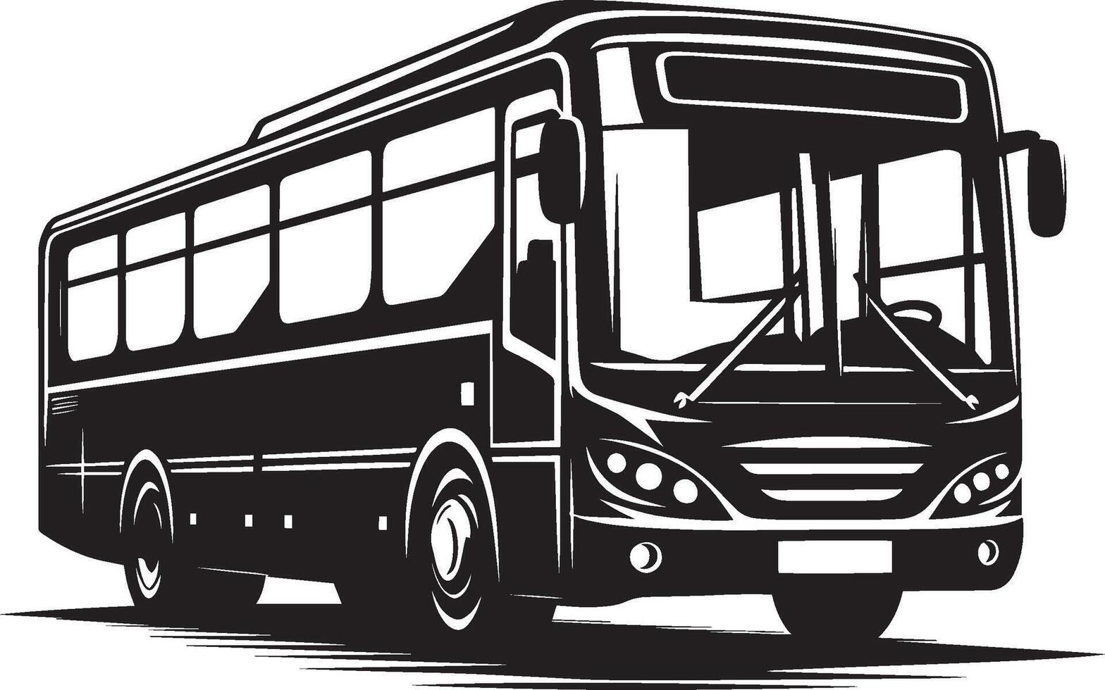 City bus silhouette flat illustration isolated on a white background vector