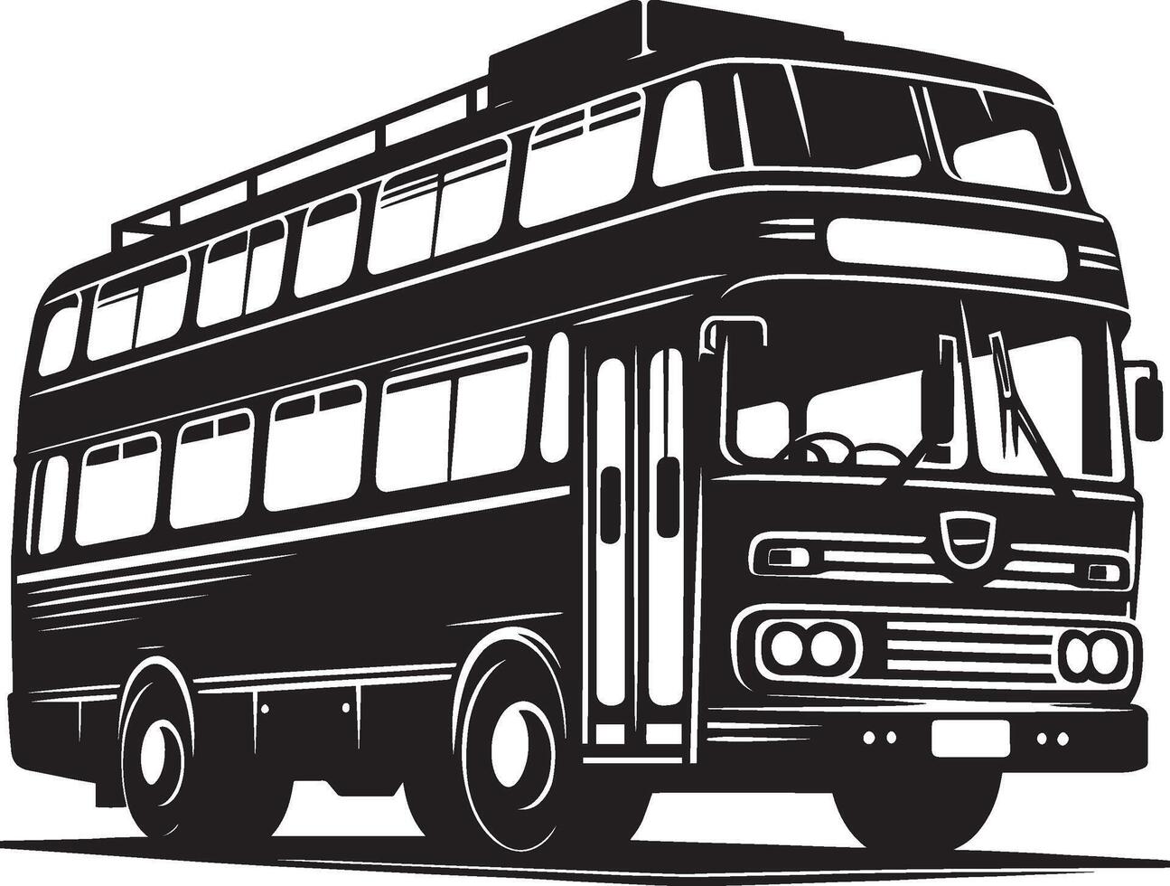City bus silhouette flat illustration isolated on a white background vector