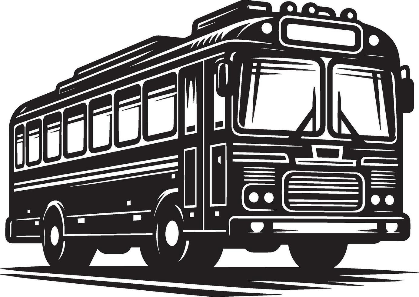 City bus silhouette flat illustration isolated on a white background vector