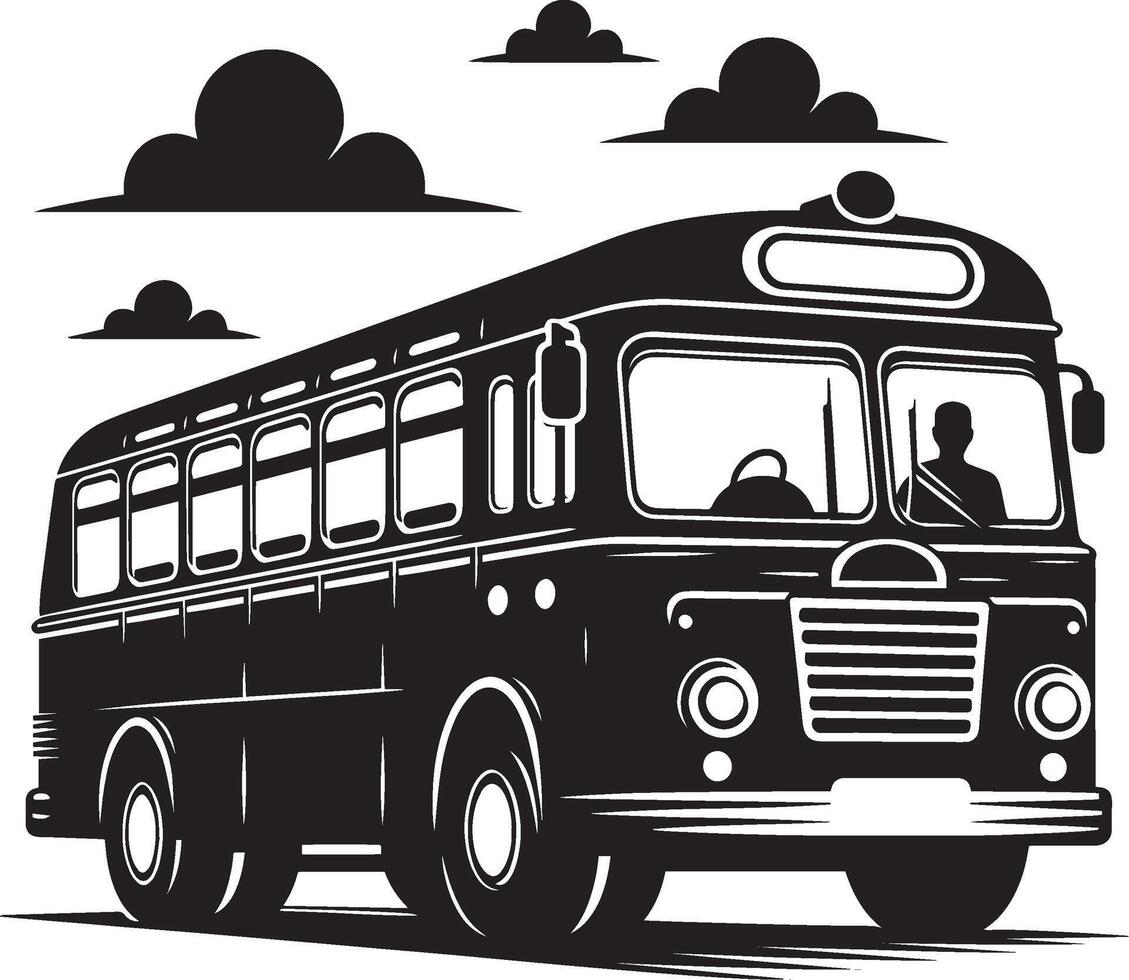 City bus silhouette flat illustration isolated on a white background vector