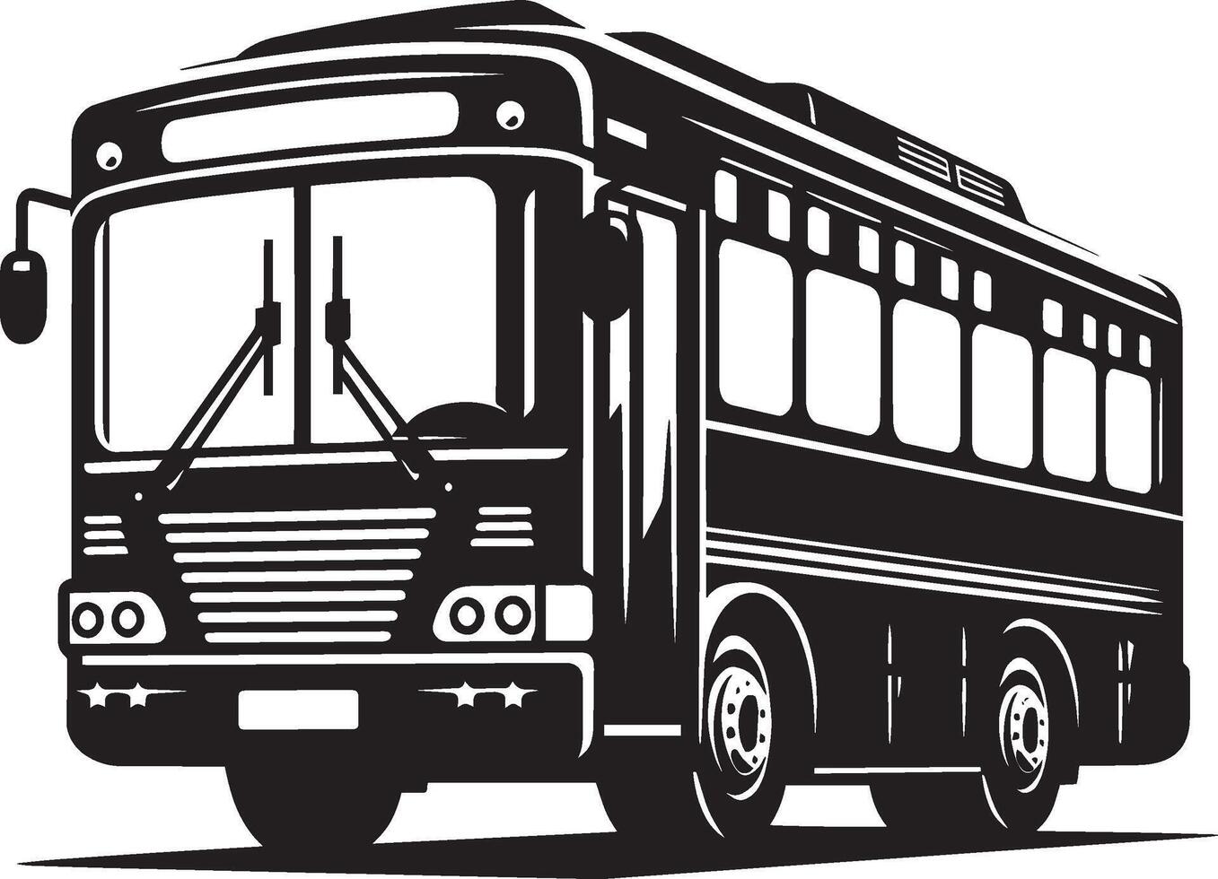 City bus silhouette flat illustration isolated on a white background vector