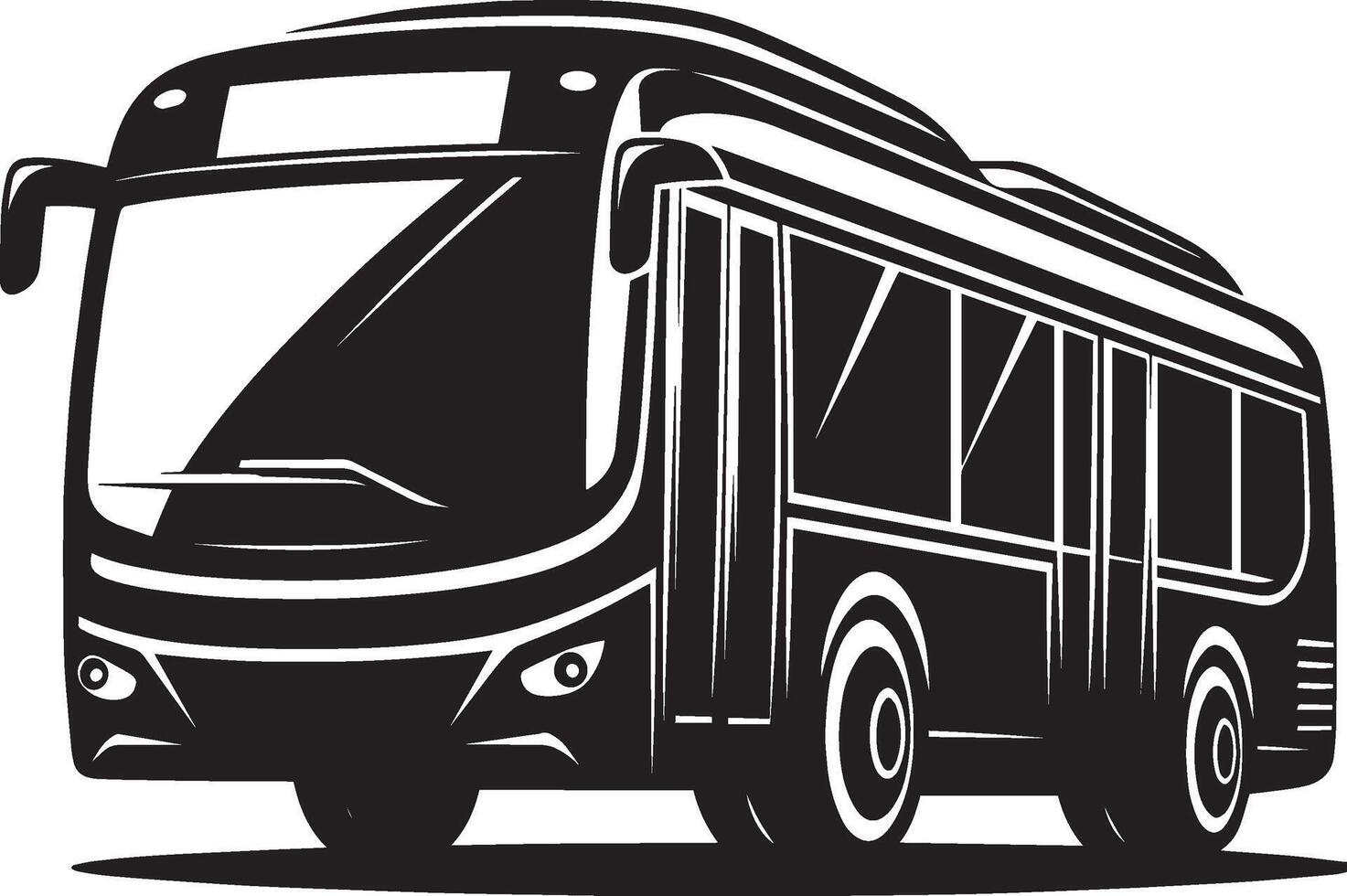 City bus silhouette flat illustration isolated on a white background vector