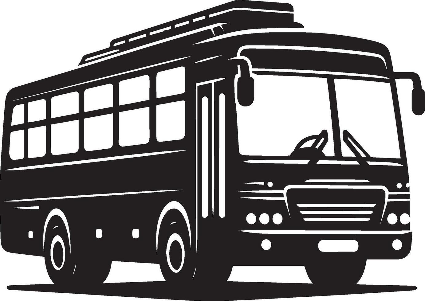 City bus silhouette flat illustration isolated on a white background vector