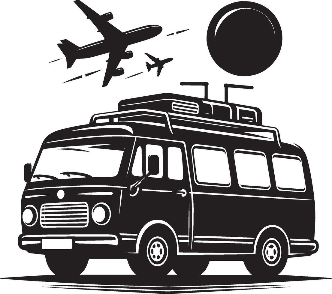 ciudad autobús silueta plano ilustración aislado en un blanco antecedentes vector