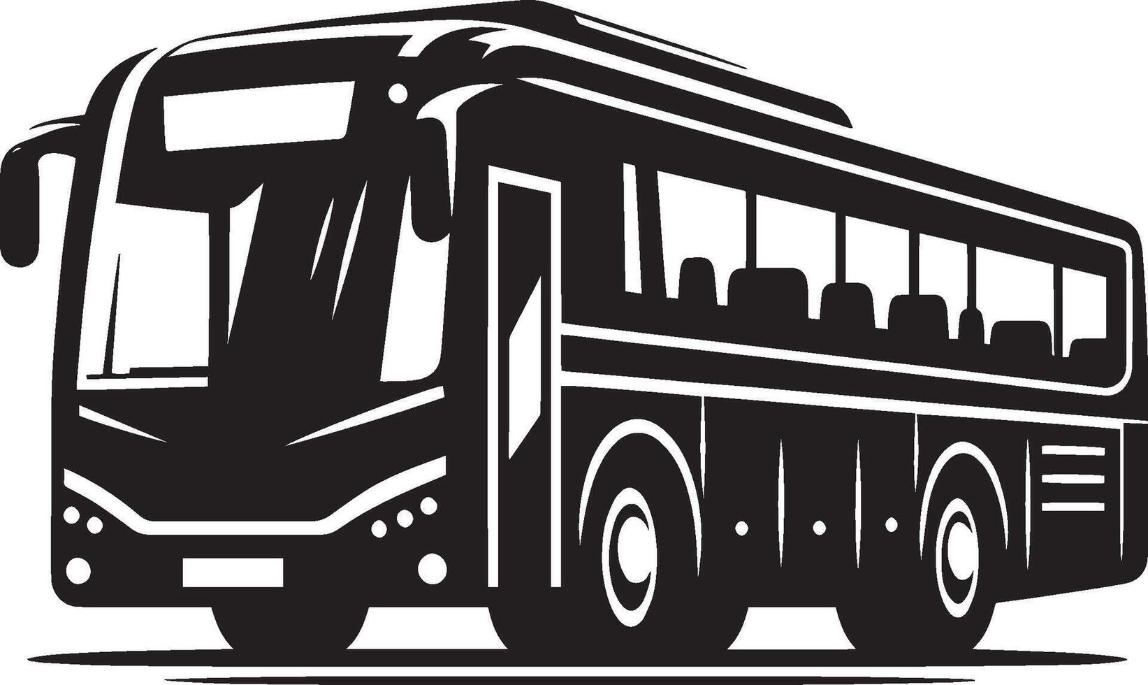 City bus silhouette flat illustration isolated on a white background vector